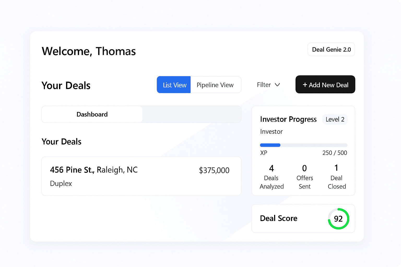 Deal Genie Dashboard